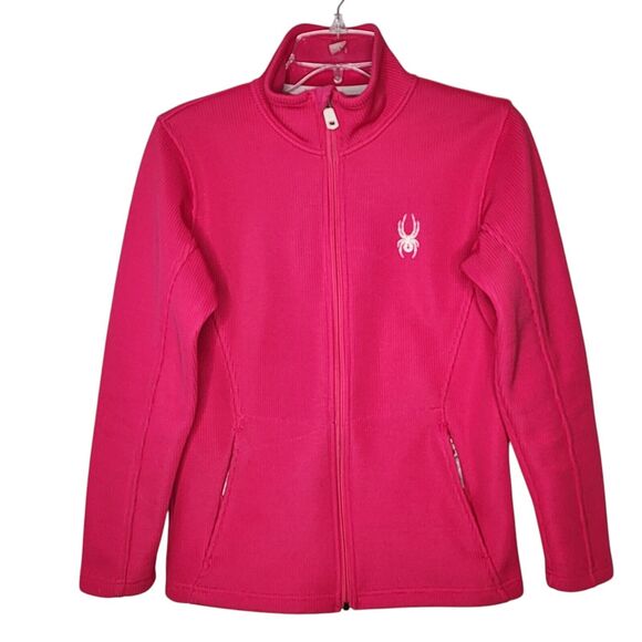 Girl's Spyder Endure Full Zip Core Sweater Jacket Hot Pink Size Large - Picture 1 of 8